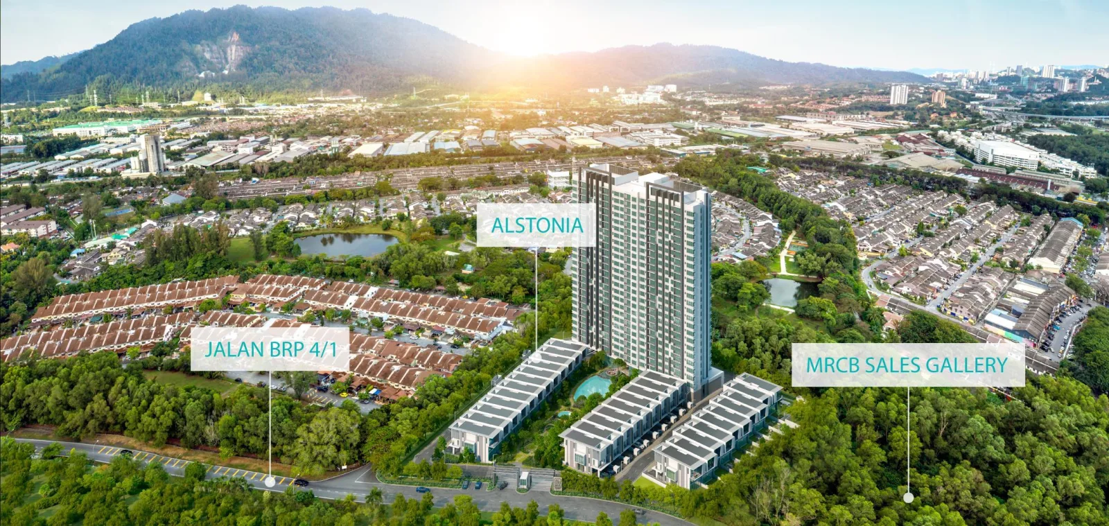 Aerial view of Bukit Rahman Putra, Sungai Buloh, with Alstonia