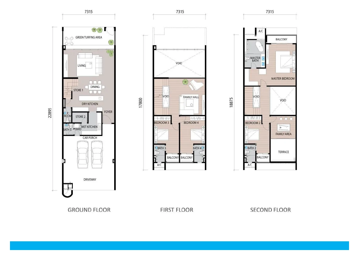 Alstonia Garden Villa floor plans — 3,500 sq ft