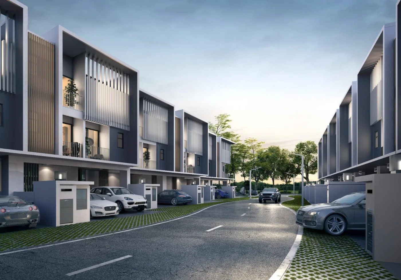 Alstonia Garden Villa row along the private street, artist's impression