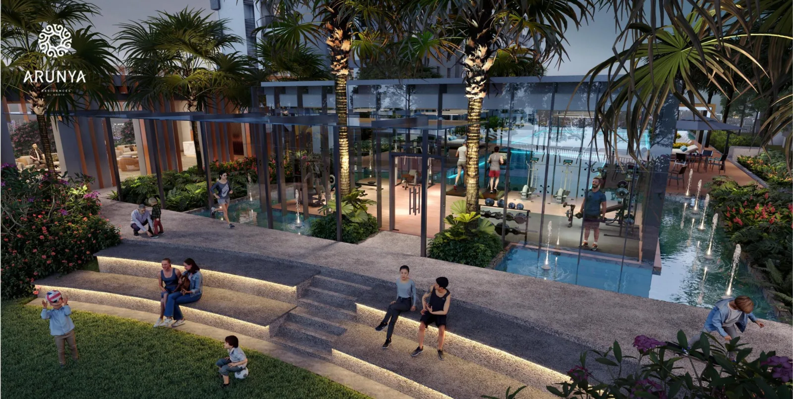 Arunya Residences amphitheatre promenade, artist's impression