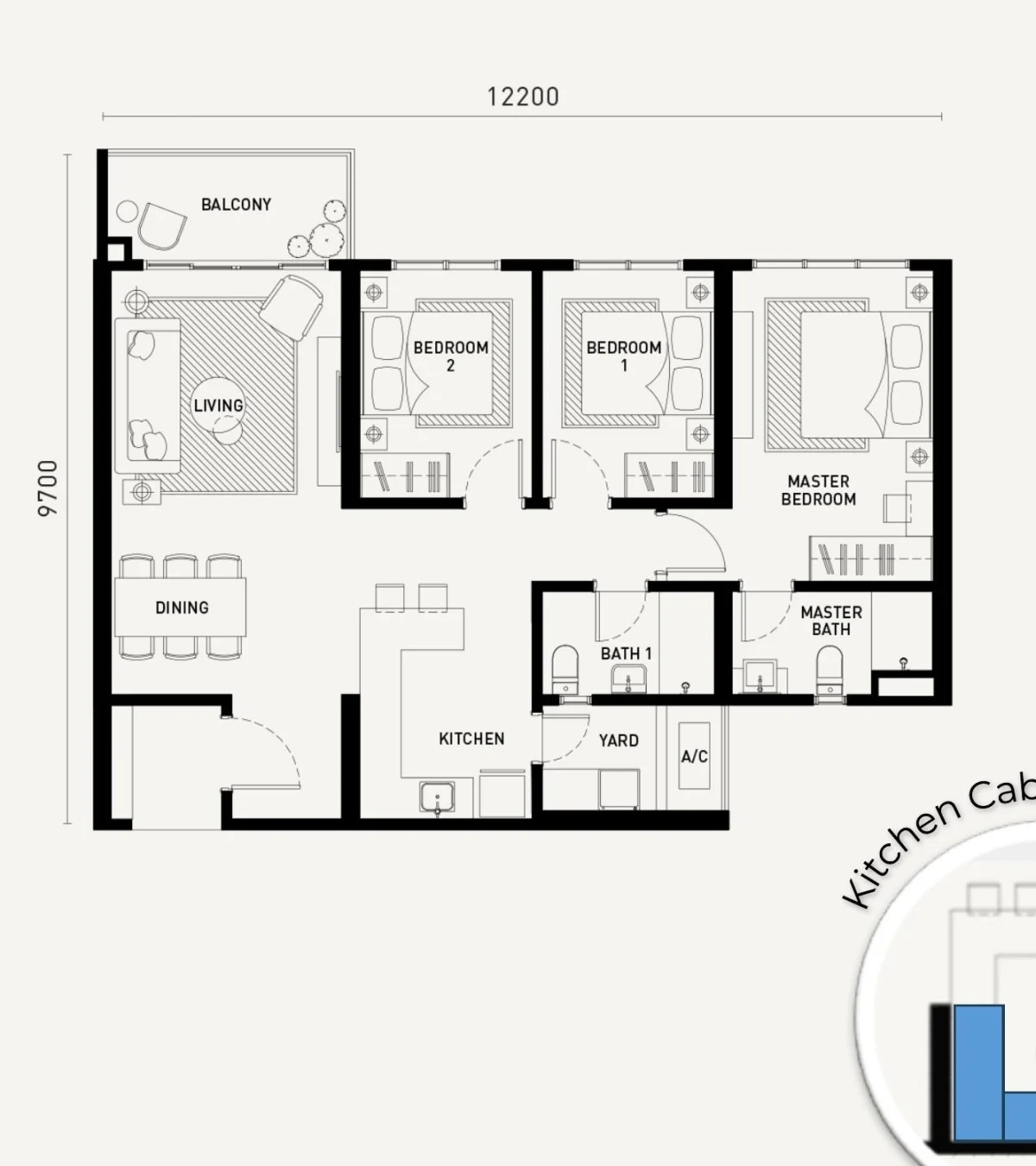 Arunya Residences Type C floor plan