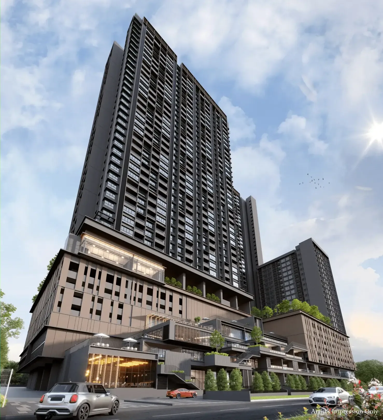 Avantro Residences @ Bandar Kinrara tower exterior, artist's impression