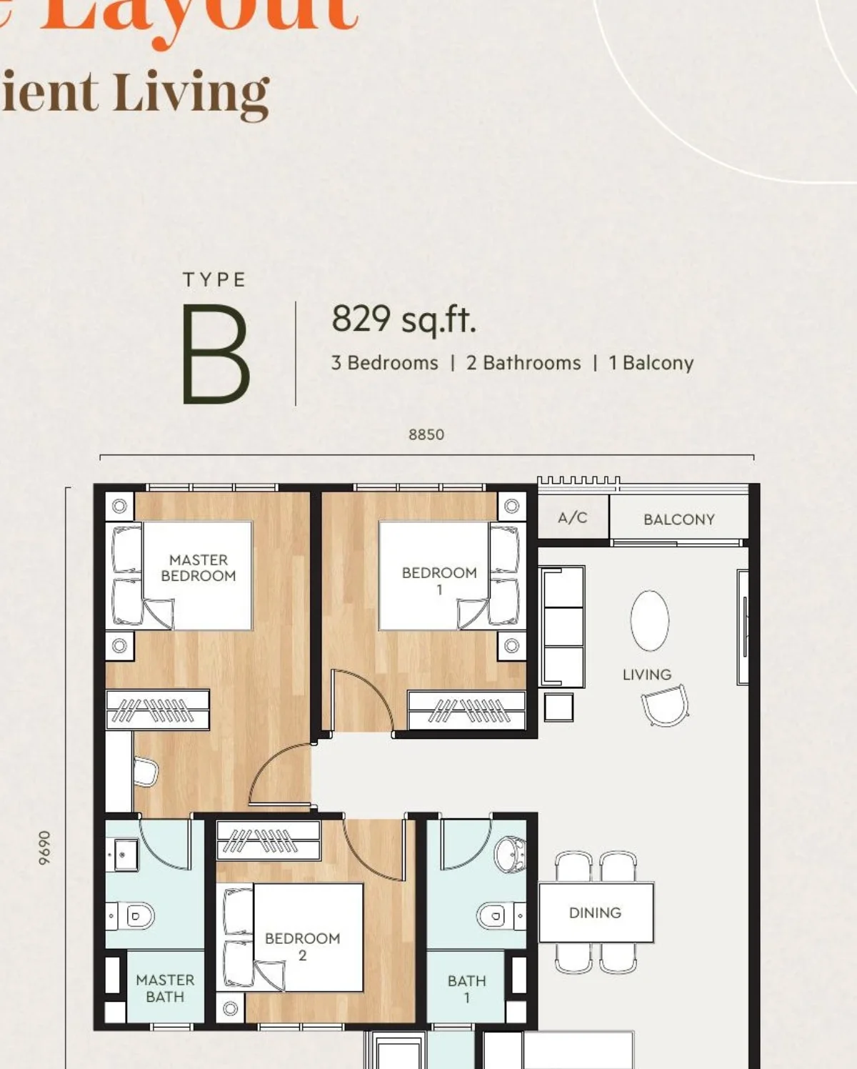 Bayu @ Mori Park Type B floor plan