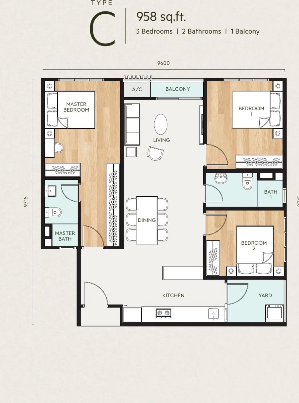 Bayu @ Mori Park Type C floor plan