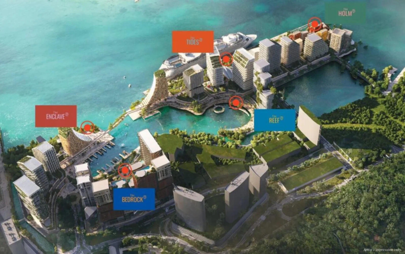 Aerial view of the Jesselton Docklands waterfront masterplan, Kota Kinabalu