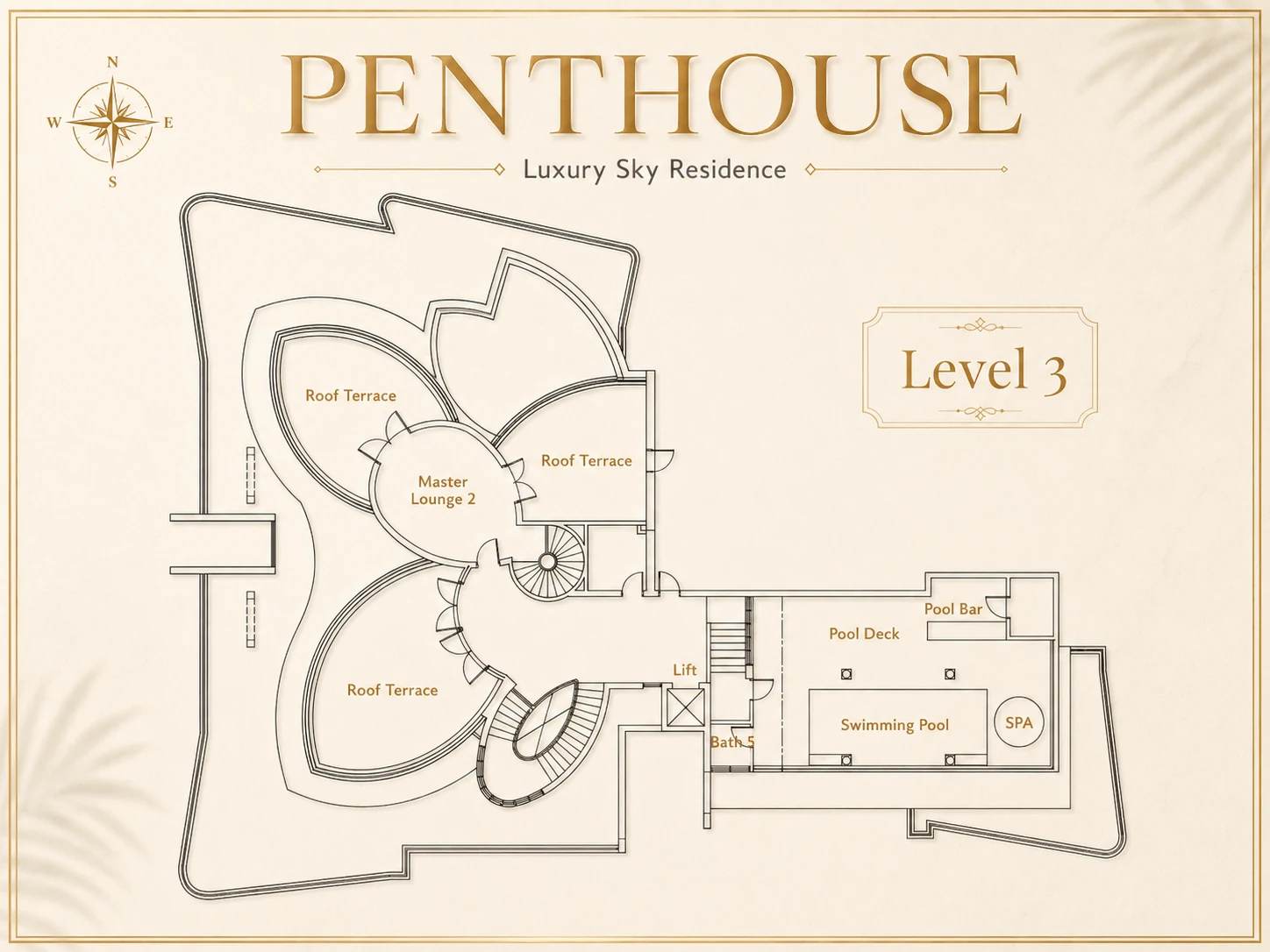 Cappella Embassy Triplex Penthouse Level 3 floor plan