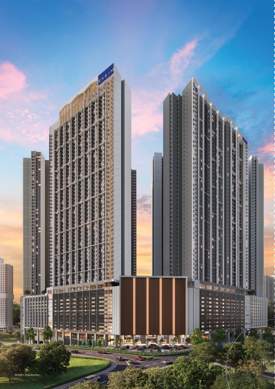 Causewayz Square @ JBCC facade at dusk, artist's impression