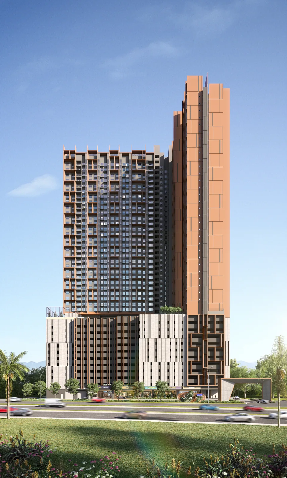 The Celestz @ Kebun Teh facade, artist's impression