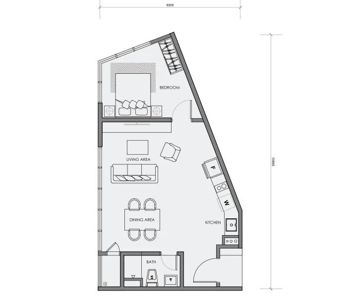 Centrix KLCC Studio/1 Bedroom floor plan — 571 to 871 sq ft
