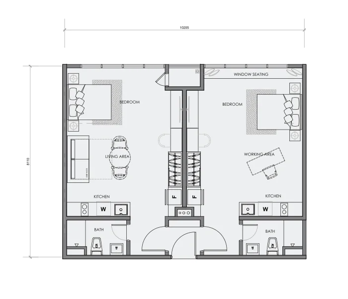 Centrix KLCC Dual-Key floor plan — 593 to 1,039 sq ft