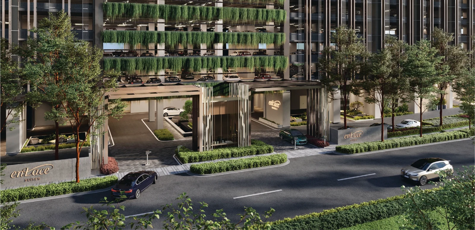 Enlace Suites grand entrance and drop-off, artist's impression