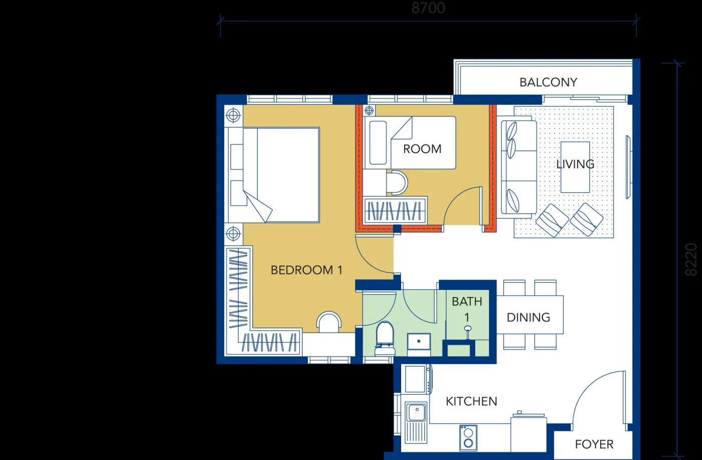 Gen Starz Residences Type A floor plan