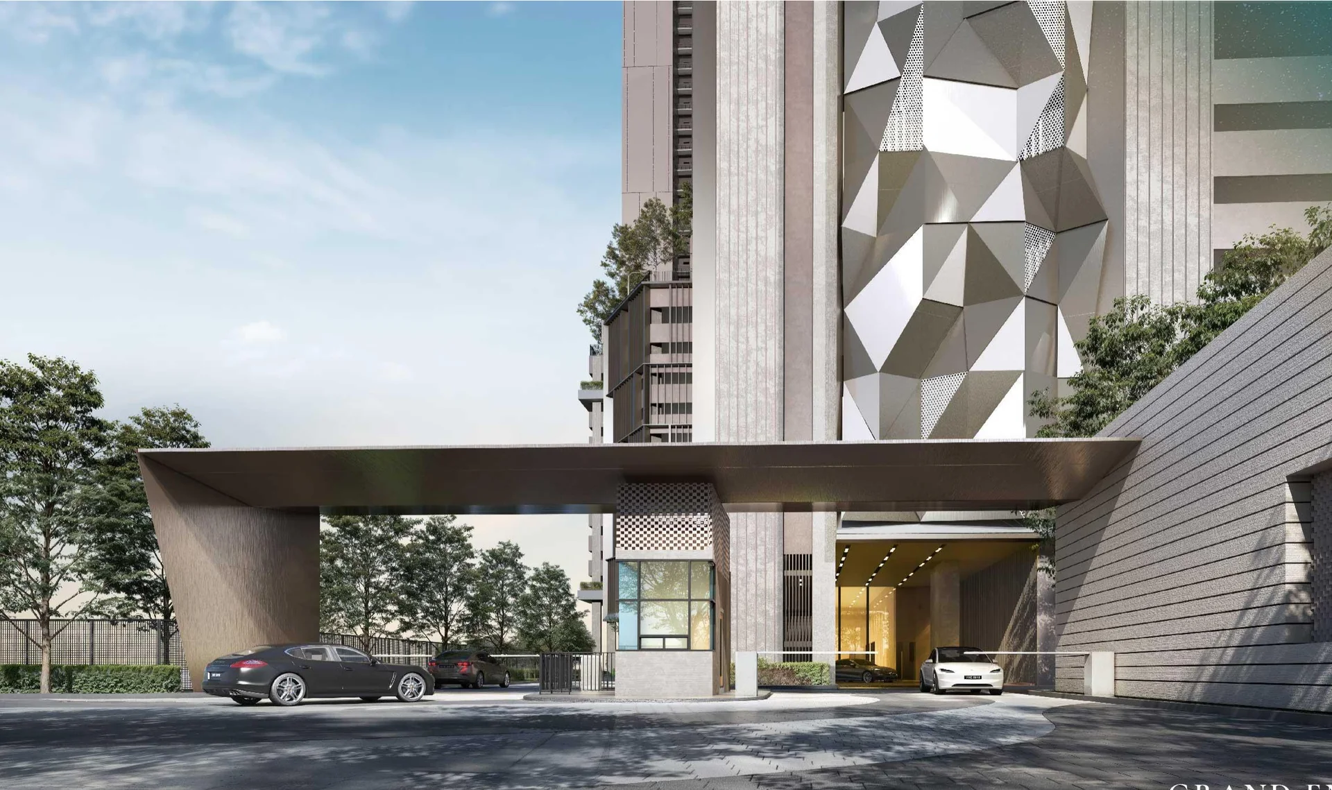 M Aspira Taman Desa grand entrance porte-cochere, artist's impression