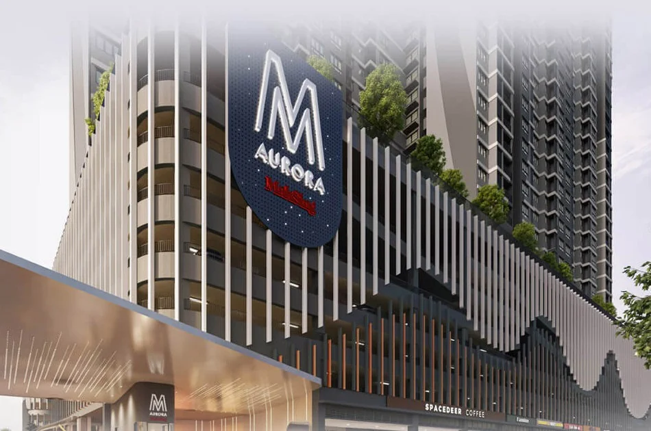 M Aurora facade and entrance canopy, artist's impression