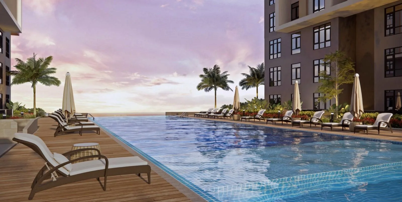 Monterra infinity pool on the facilities floor, artist's impression