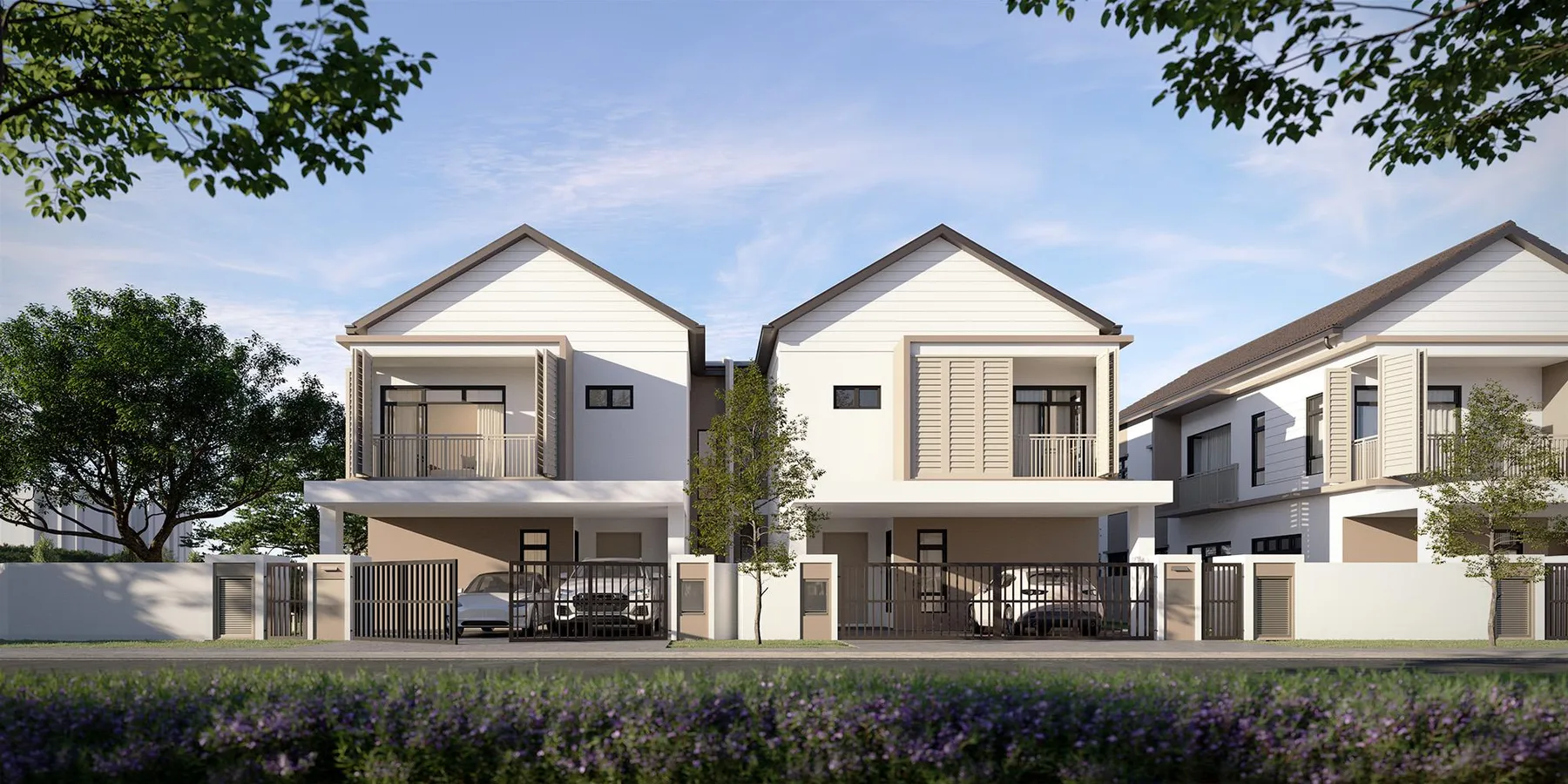 Myra Saujana Park Homes double-storey semi-detached facades, artist's impression