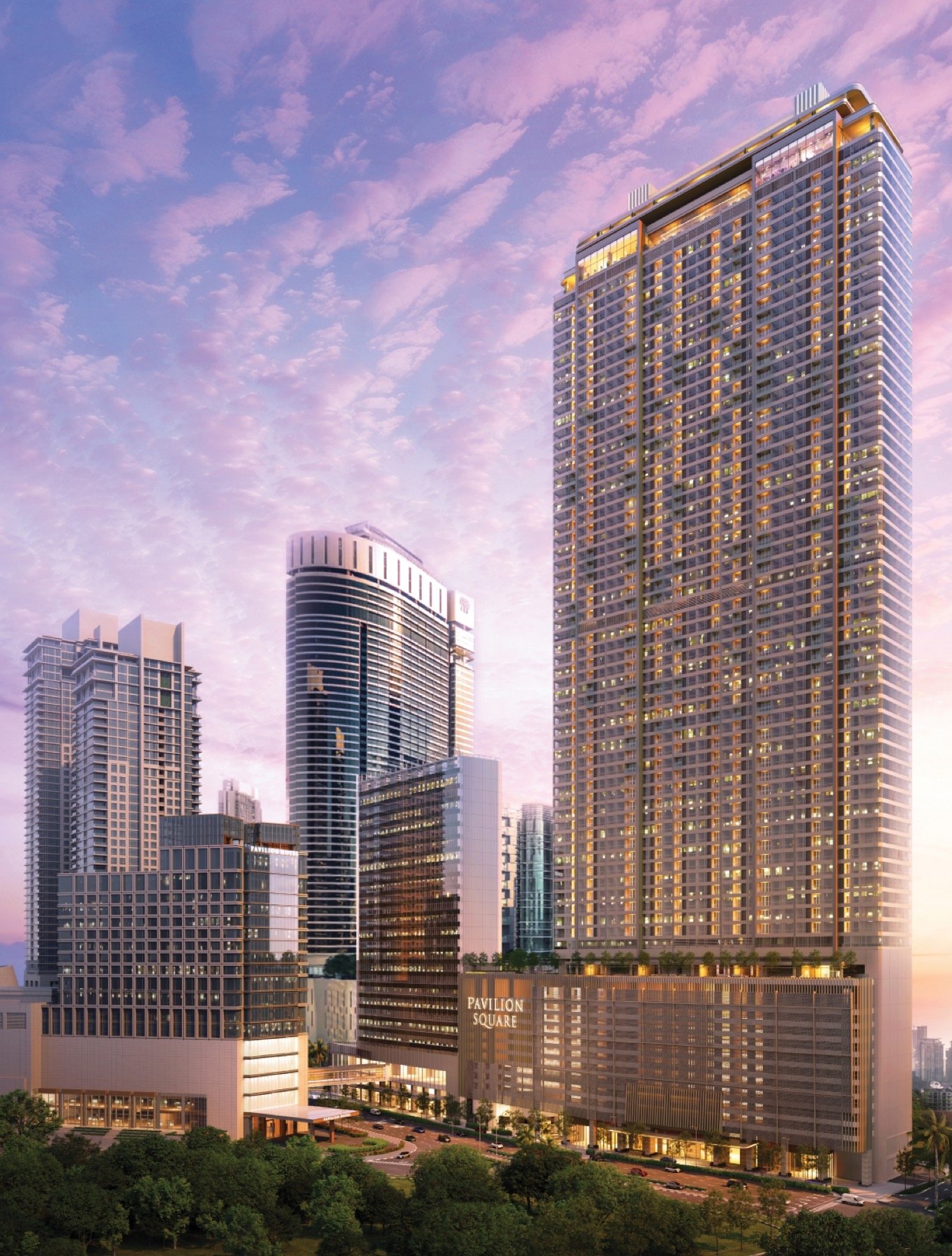 Kuala Lumpur's Golden Triangle skyline at twilight, Bukit Bintang