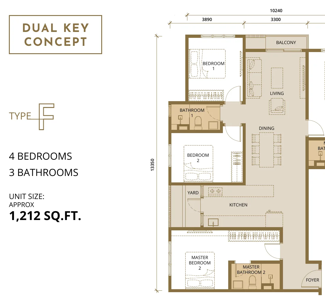 Quartz Type F dual key floor plan
