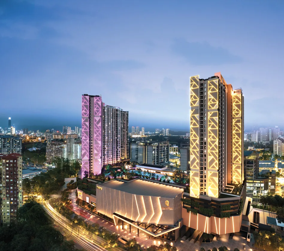 Quartz @ Queensville towers at dusk, artist's impression
