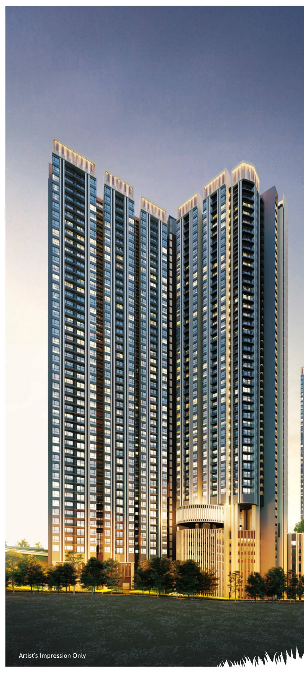 Ren Residence twin towers exterior, artist's impression