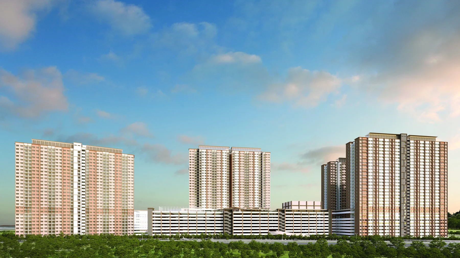 Residensi Sentral Putrajaya towers at dusk, artist's impression