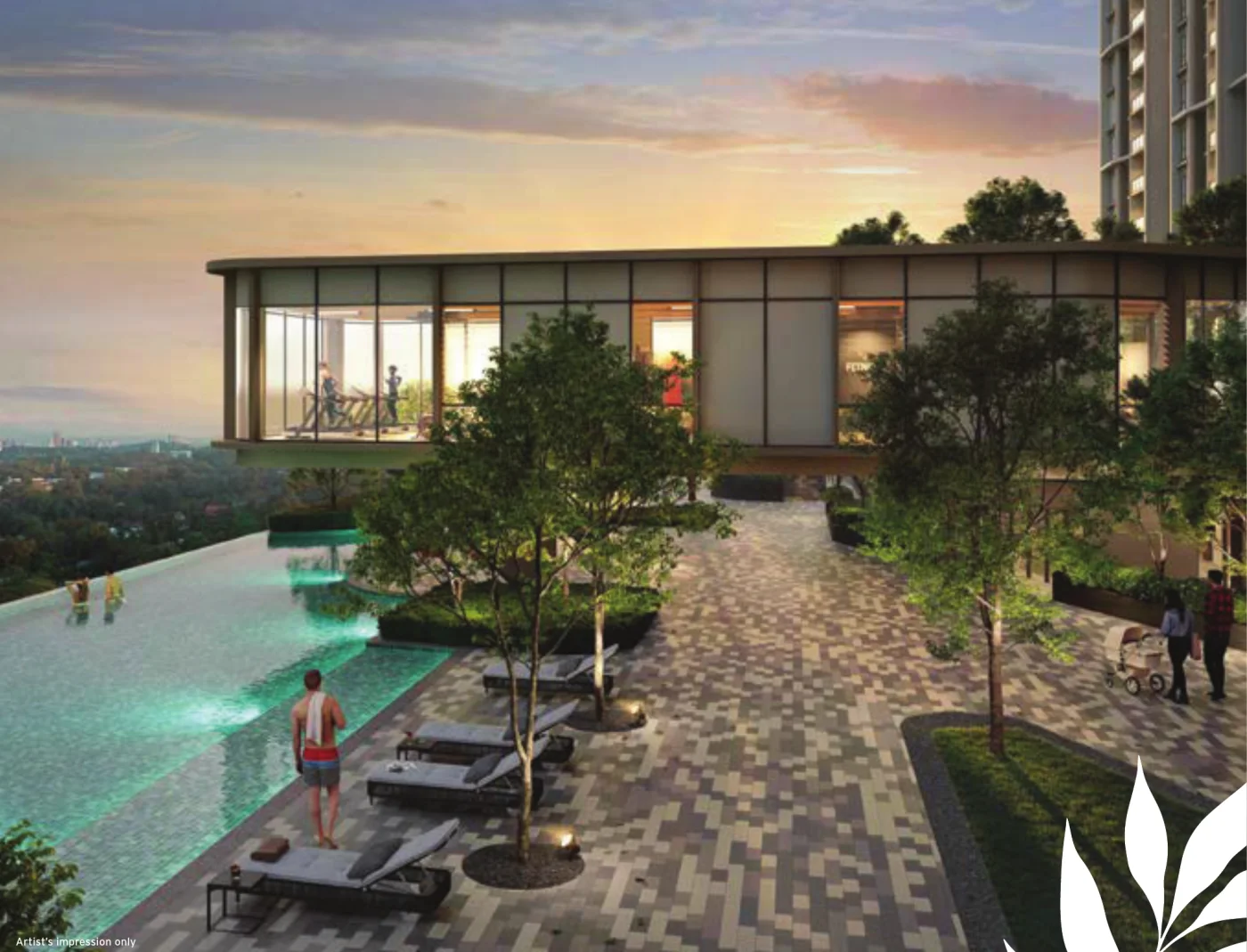 Senna Heights infinity swimming pool and gym, artist's impression