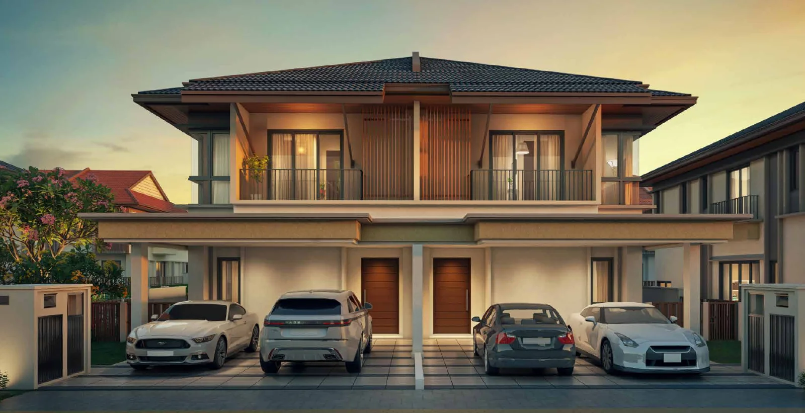 Jimbaran @ Gaia Gardens 2-storey Semi-D Home facade, actual show unit